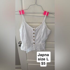 White Button-Up Peplum Top